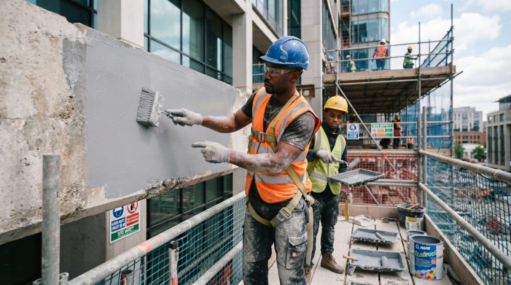 Building Up or Building Wide? construction workers patching co… 202608220647